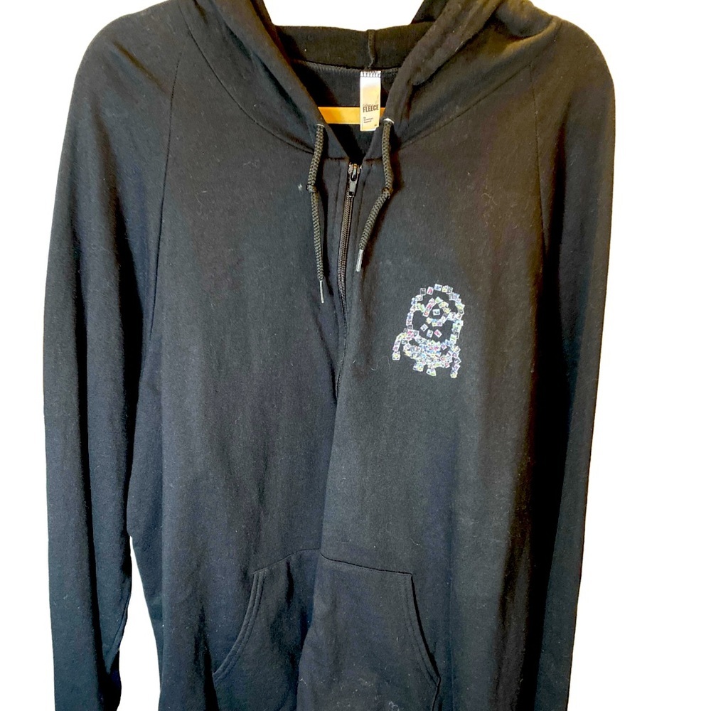 American Apparel California fleece XL Black Hooded Sweater hoodie